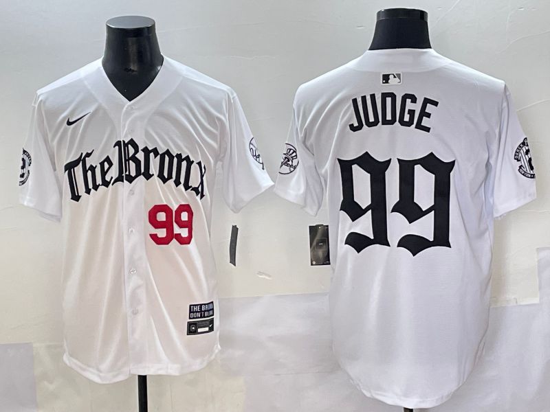 Men 2025 New York Yankees #99 Judge White Five generations Joint Name Nike MLB Jersey style 32->new york yankees->MLB Jersey